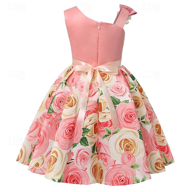 Flower Dress 3D Party Summer Sleeveless Easter Girls'