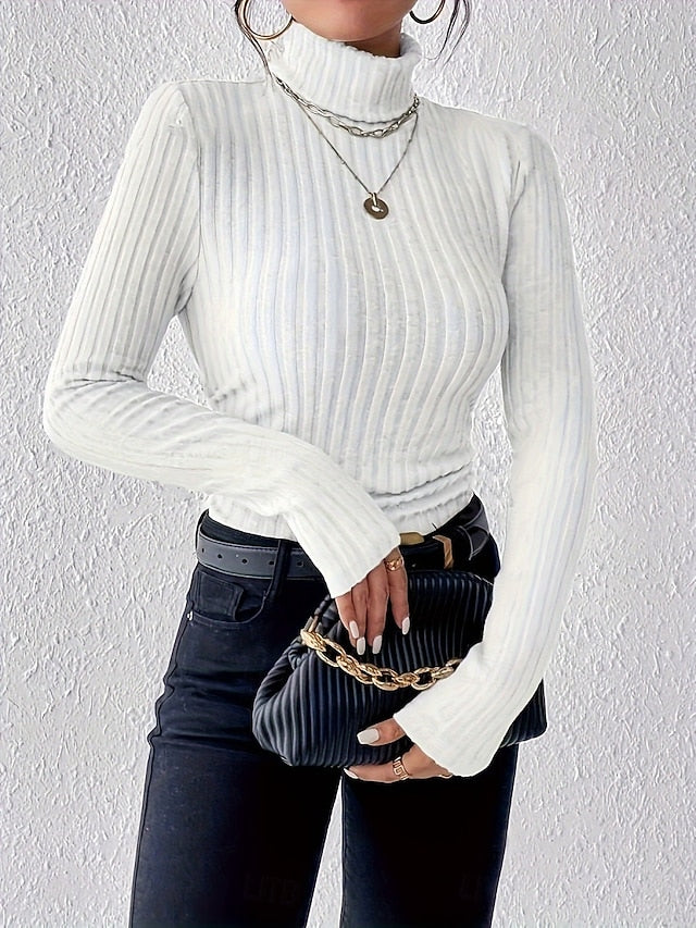 Women's Blouse Ruched Buttons Solid Color Stylish Casual