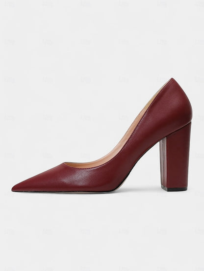 Heels Pointed Suede Toe Block Heel High | Women's Classic