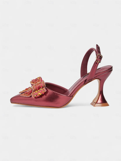 Gold Toe Metallic - Women's Pumps High Slingback Pointed