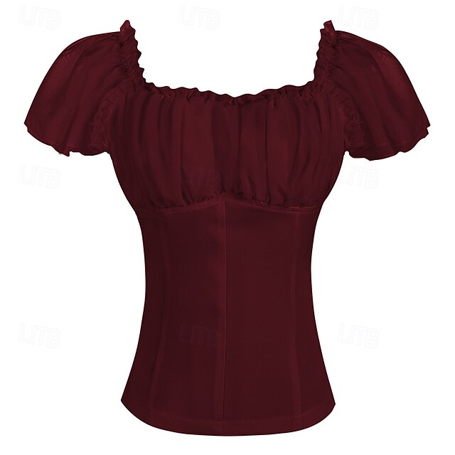 Medieval Blouse Vintage Renaissance Shirt / Retro Balloon Puff