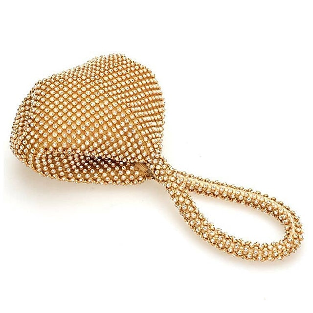 Elegant Crystal Evening Bag - Rhinestone Silver Women's