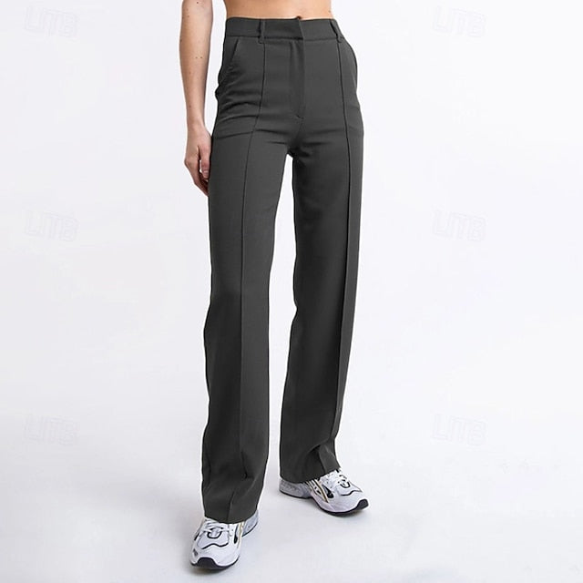 Women's Wide Leg Dress Pants Streetwear Casual Full Length
