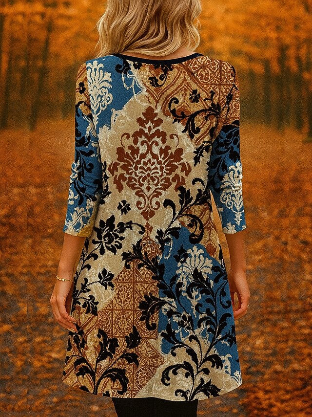 Women's Midi Dress Sheath Dress T Shirt Dress Tee Dress A