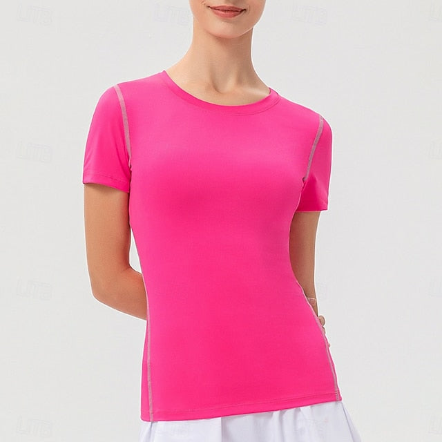 Women's Sweatshirt Tee / T-shirt Yoga Top Crew Neck Quick