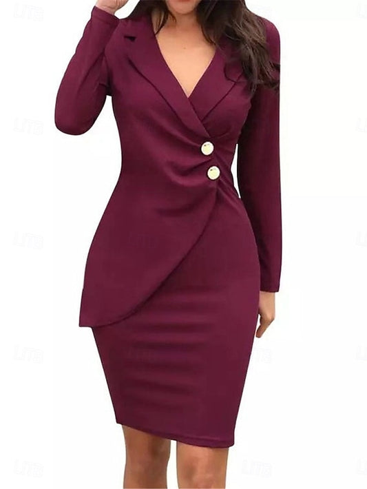 Women's Casual Dress Mini Dress Patchwork Buttons Casual