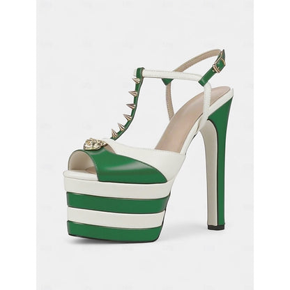 Women's Heels Silver Edgy Metallic High Platform and - Gold