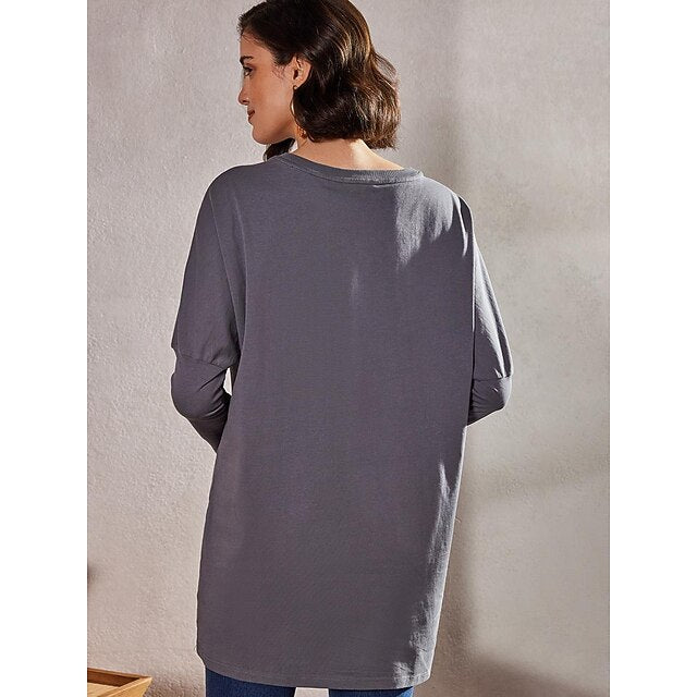 T Shirt Women's Black Yellow Solid / Plain Color Patchwork