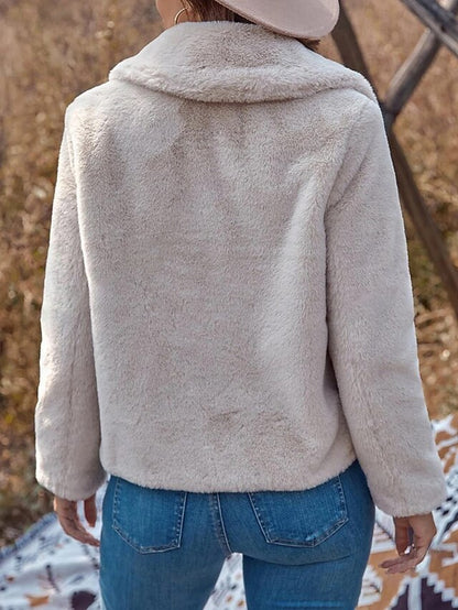 Fur Faux Women's Teddy Coat Warm Comfortable Pocket