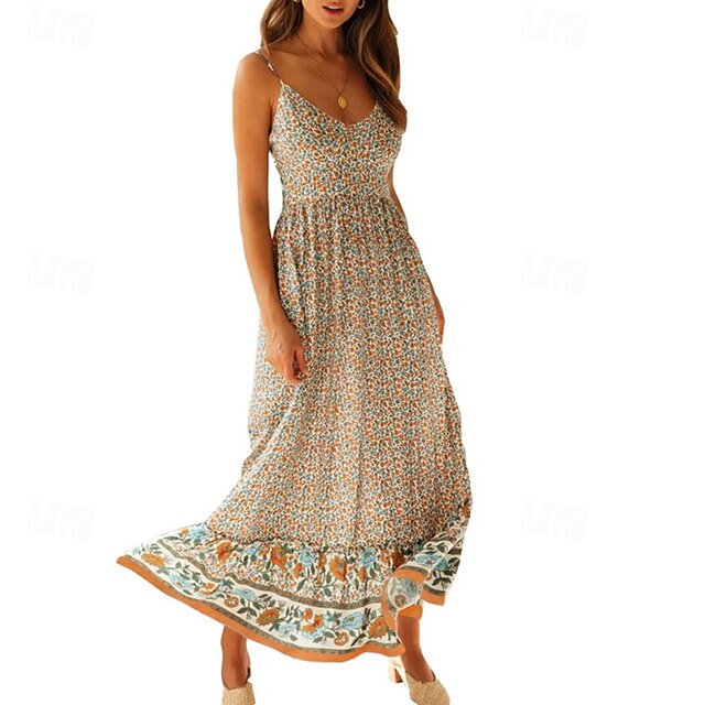 Women's Midi Dress Floral Dress Slip Dress Print Dress