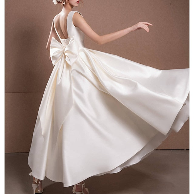 A-Line Ankle Length Wedding Dresses Bridal Shower Dresses Bridal