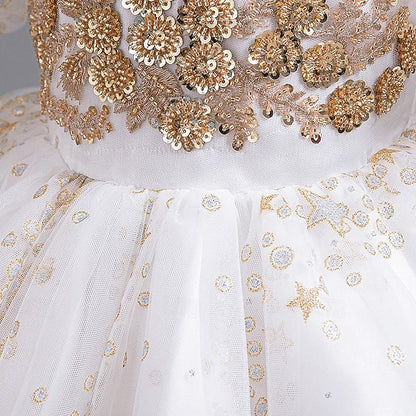 Kids Flower Girls' Party Dress Floral Sequin Girl