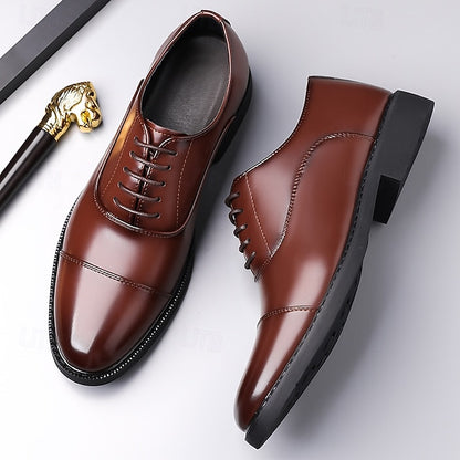 Shoes Cap-Toe – Oxford Design Classic Men's Brown