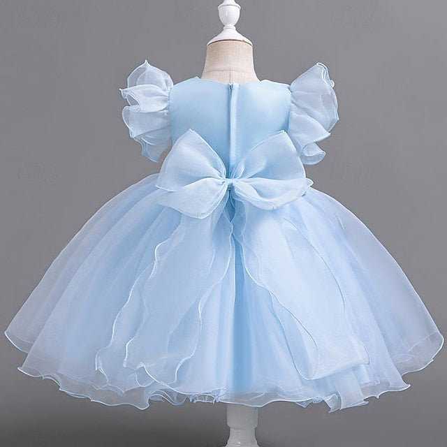 Girls' Floral Dress Wedding Sequin Sleeveless Kids Party