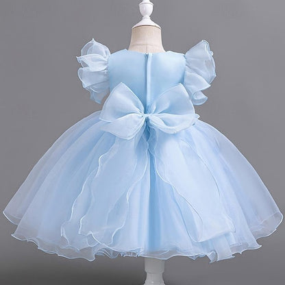 Girls' Floral Dress Wedding Sequin Sleeveless Kids Party