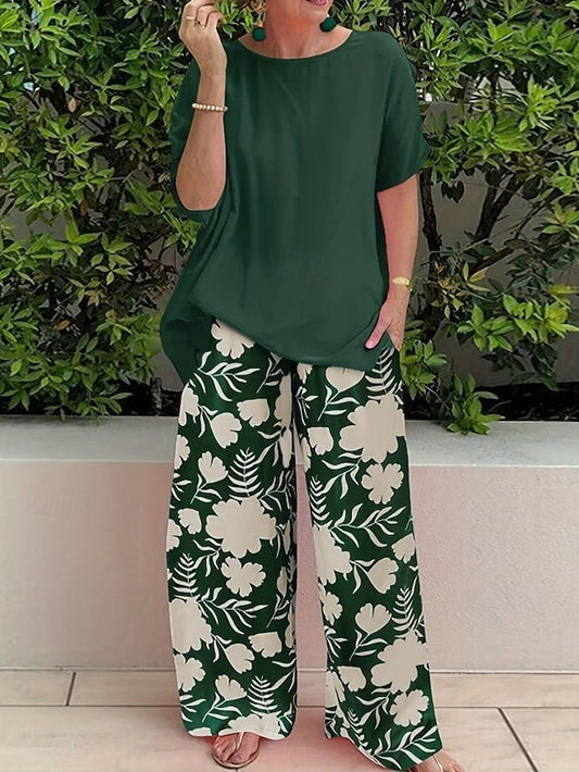 Women's Shirt Short Sleeve Round Neck Floral Graphic