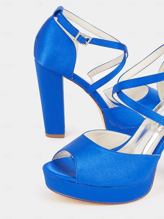 with Women's Sandals Heel High Toe Platform Satin Peep and