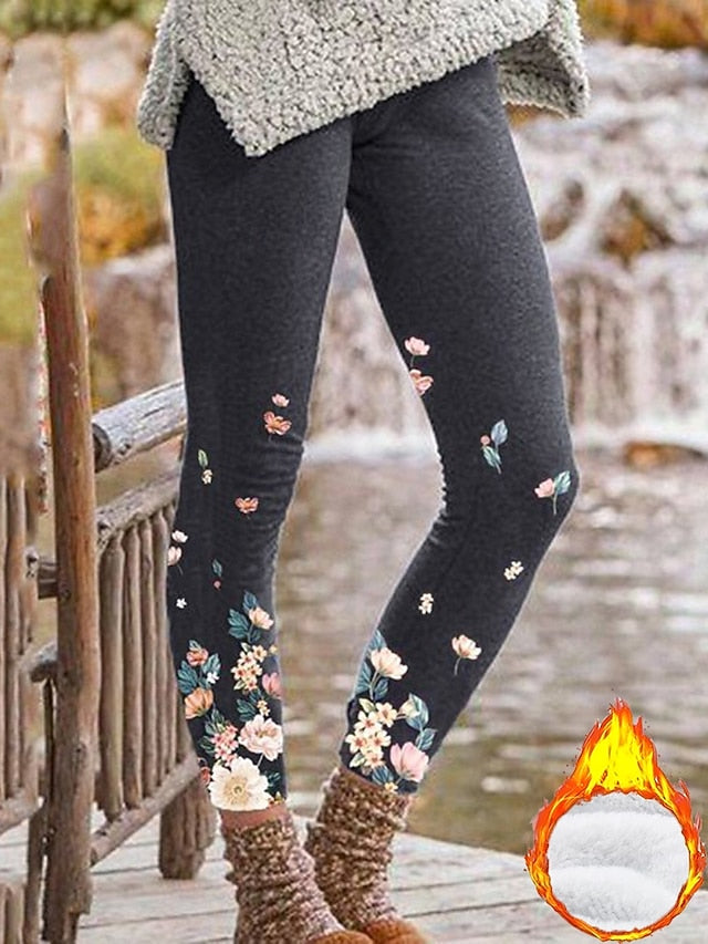Women's Fleece Pants Leggings Vacation Vintage Ethnic Style