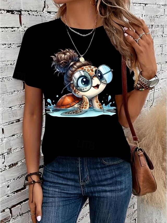 Women's T Shirt Print Graphic Animal Ocean Stylish Classic