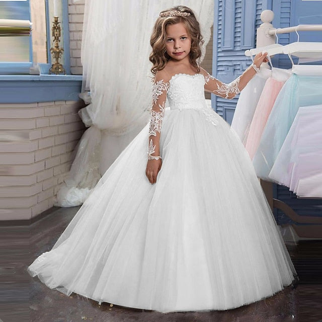 Dress Princess Communion Girls' First Girl Flower