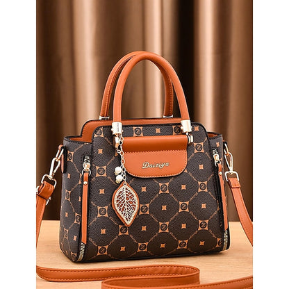 Women's Elegant Accents Leather Faux and Red Handbag with