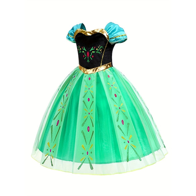 Theme Anna Princess Party Frozen Dress Girl Flower Fairytale