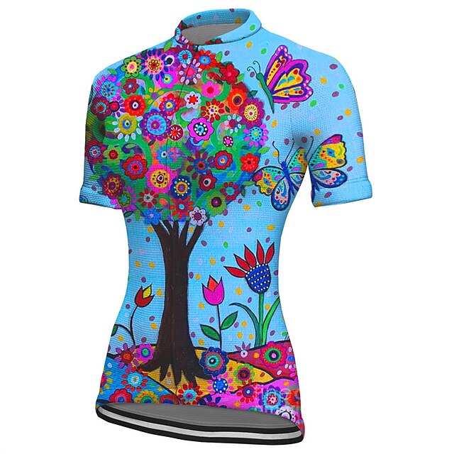 Women's Cycling Jersey Graphic Plants Short Sleeve Bike