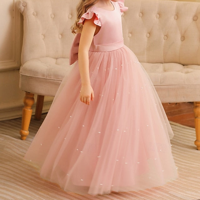 Color Party Kids Girls' Solid Dress Flower Girl