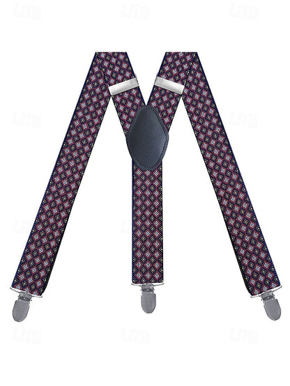 Clip-On Men's Classic Suspenders Pattern Argyle –