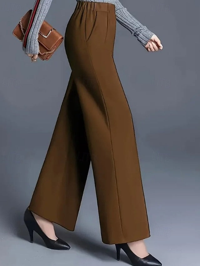 Women's Wide Leg Chinos Streetwear Casual Full Length