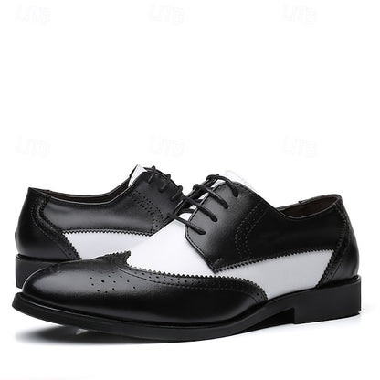 Shoes with Brogue and Men's White Black Oxford