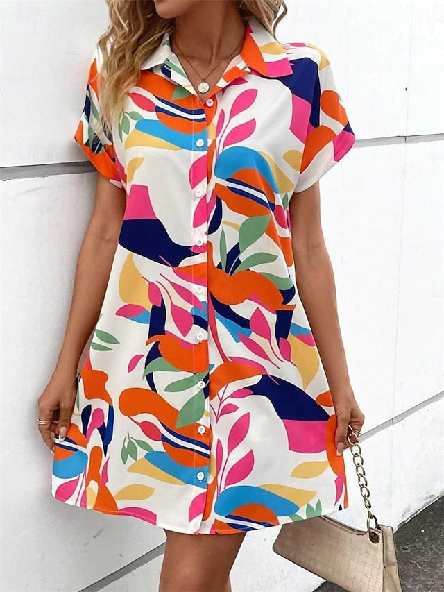 Women's Shirt Dress Casual Dress Mini Dress Date Vacation