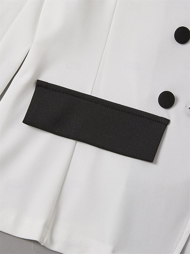 Women's Blazer Trousers Long Sleeve Shirt Collar Graphic