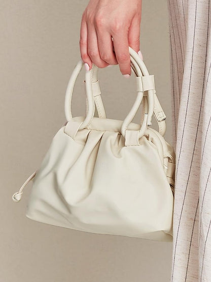 Elegant with Cream – Women's Drawstring Closure Handbag