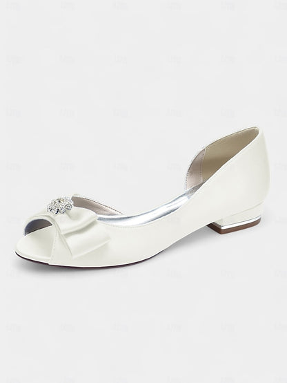 crafted satin in luxurious with a flats sparkling Elegant