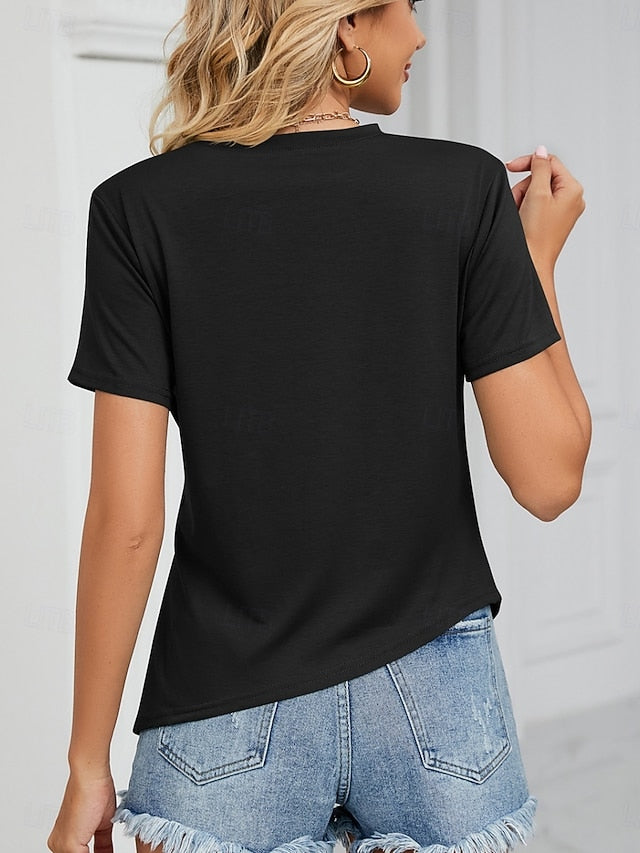 Women's T Shirt Tee Top Ruched Plain Fashion Stylish