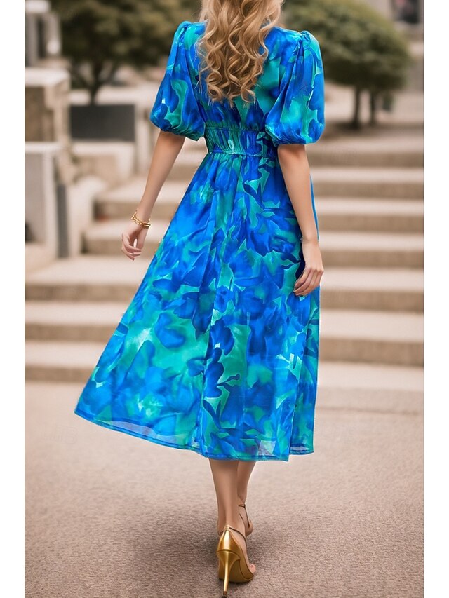 Women's Midi Dress Graduation Dress Floral Dress Fashion
