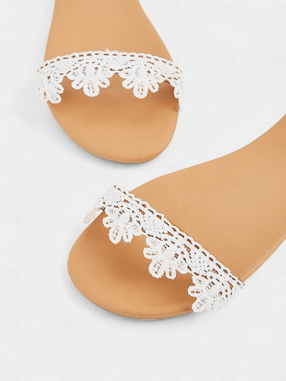 Strap Women's with Sandals White Ankle Floral Lace