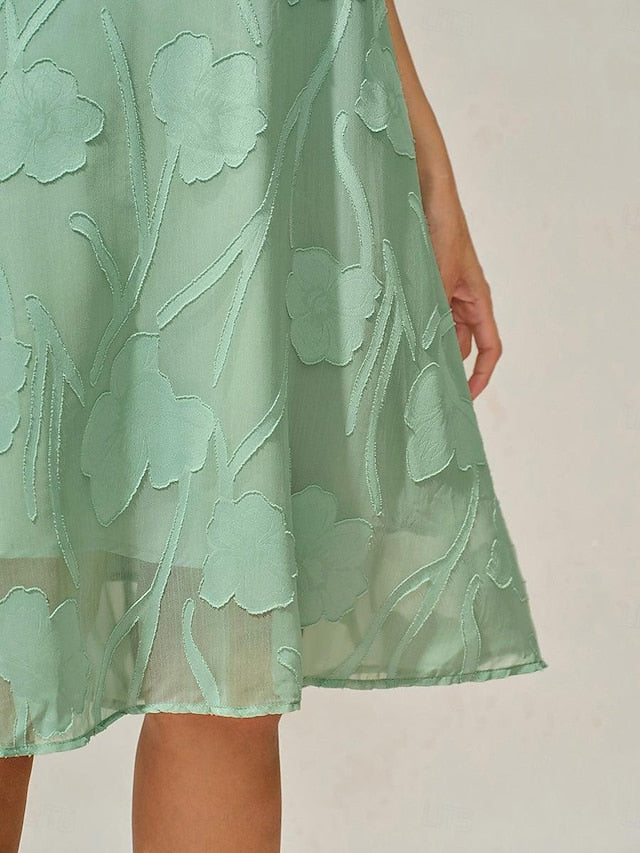 Women's Knee Length Dress Chiffon Dress Elegant Casual