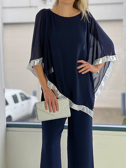 Simple Mother Elegant the Two Dress of Piece Pantsuit Bride