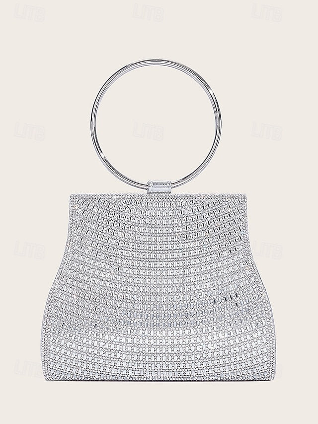 Handle Evening with Ring – Gold Crystal Elegant Clutch