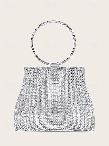 Handle Evening with Ring – Gold Crystal Elegant Clutch