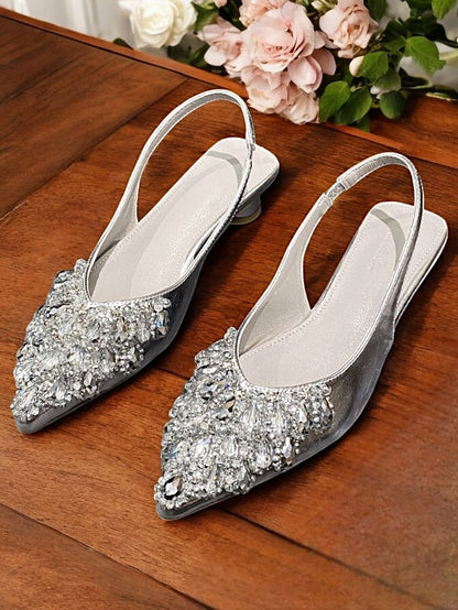 Slingback Ivory Beaded Detail Shoes with Women Wedding for -