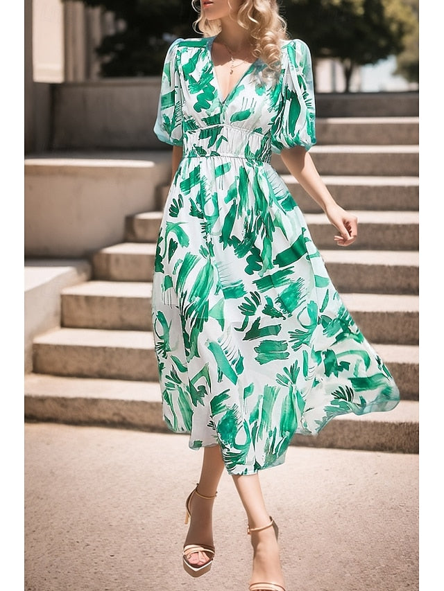 Women's Midi Dress Graduation Dress Floral Dress Fashion