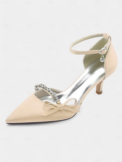 Wedding Heel Shoes Women Kitten – for Elegant Pointed-Toe
