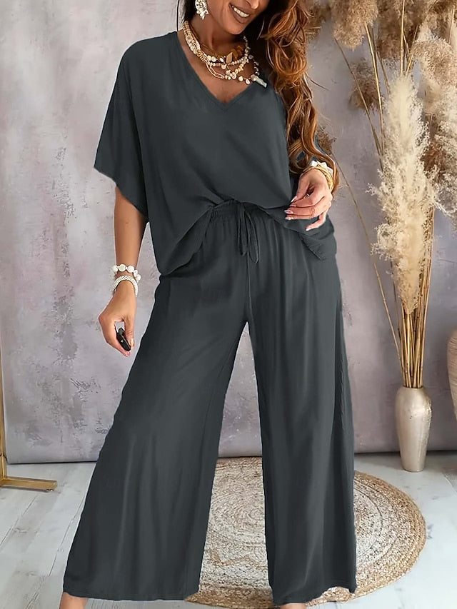 Women's Loungewear 2 Pieces Casual Comfort Pure Color