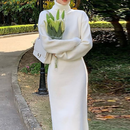 Women's Midi Dress Sweater Dress Elegant Fashion Modern