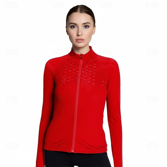 Figure Skating Fleece Jacket Women's Ice Skating Jacket Top