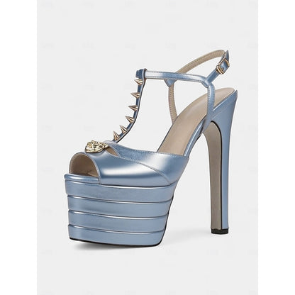 Gold High Silver Women's and Platform Metallic - Edgy Heels