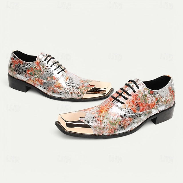 Printed – Shoes Oxford Men's Floral Patent Leather